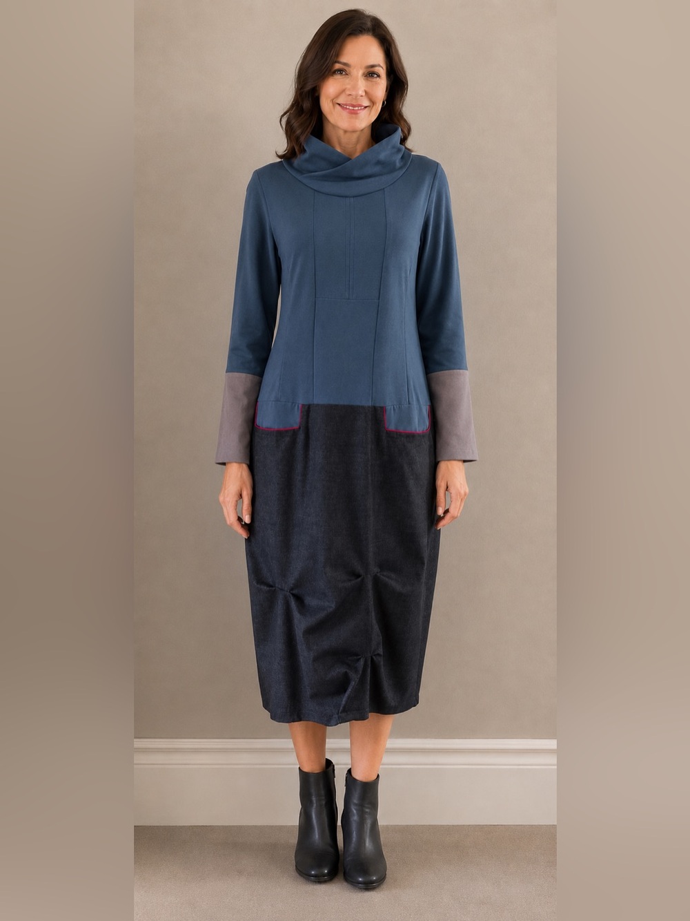 Fresh Brand Toronto Colour Block Dress Bamboo Blend Size Medium